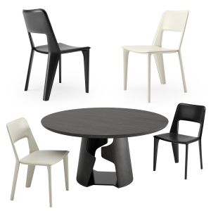 Holly Hunt Pelle Dining Chair + Cava Dining Table