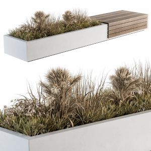 Urban Furniture / Architecture Bench With Plants