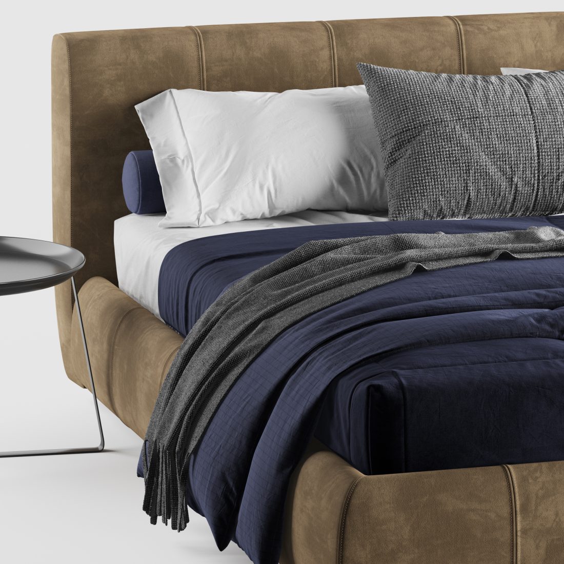 Bend Bed - 3D Model for VRay, Corona