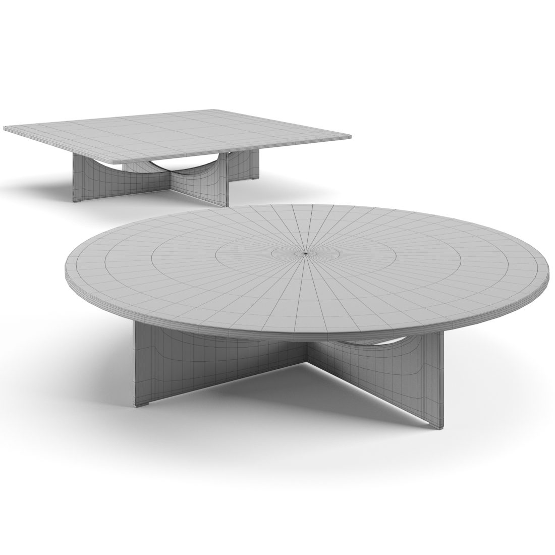 Lido Coffee Tables Set - 3D Model for VRay, Corona