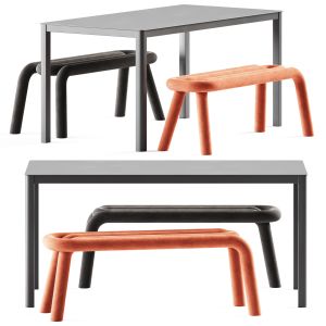 La Table By Arrmet And Bench Bold By Moustache
