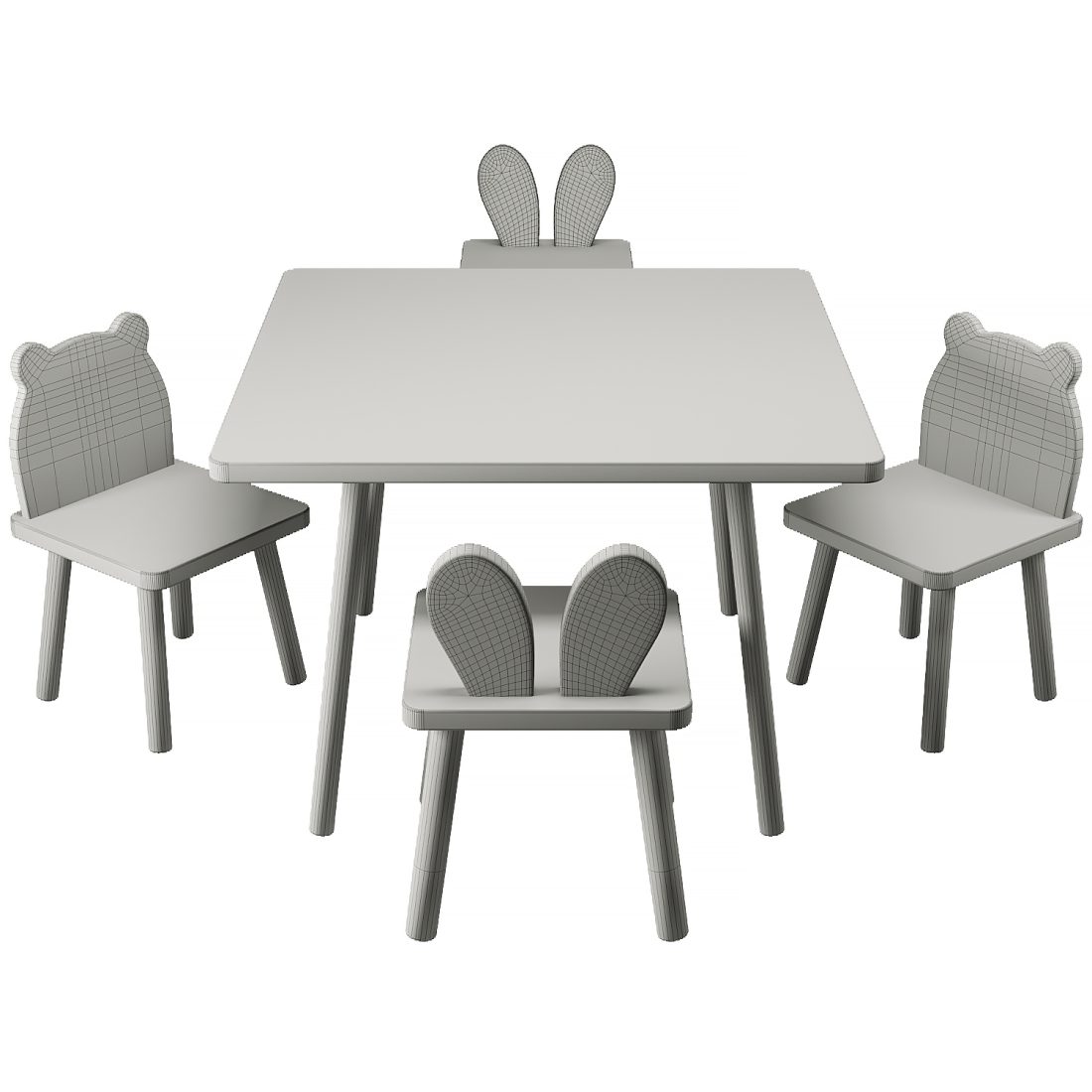 Zara Table And Chair For Childrens 3D Model for VRay, Corona | CGMood