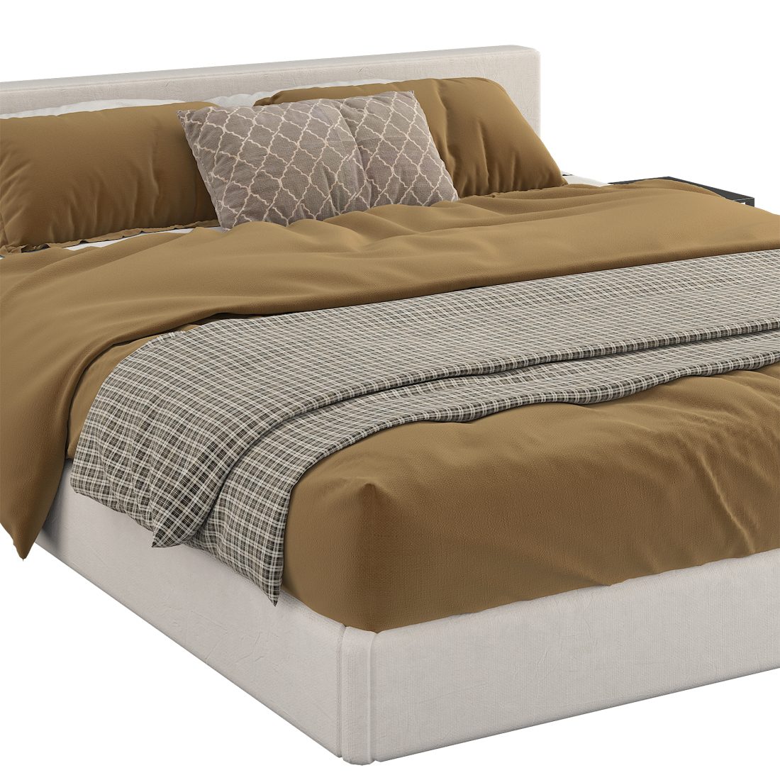 Flexform Ground Piece Bed - 3D Model for VRay, Corona
