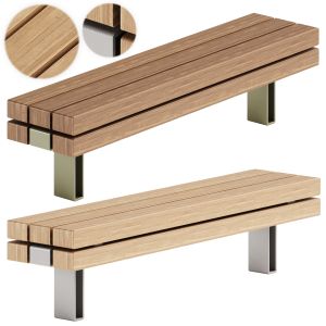 Kong Sectional Steel And Wood Bench By Vestre