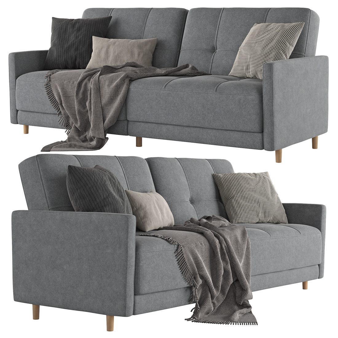Sofa Coil Futon - 3D Model for VRay, Corona