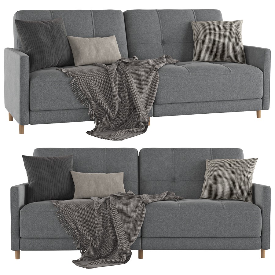 Sofa Coil Futon - 3D Model for VRay, Corona