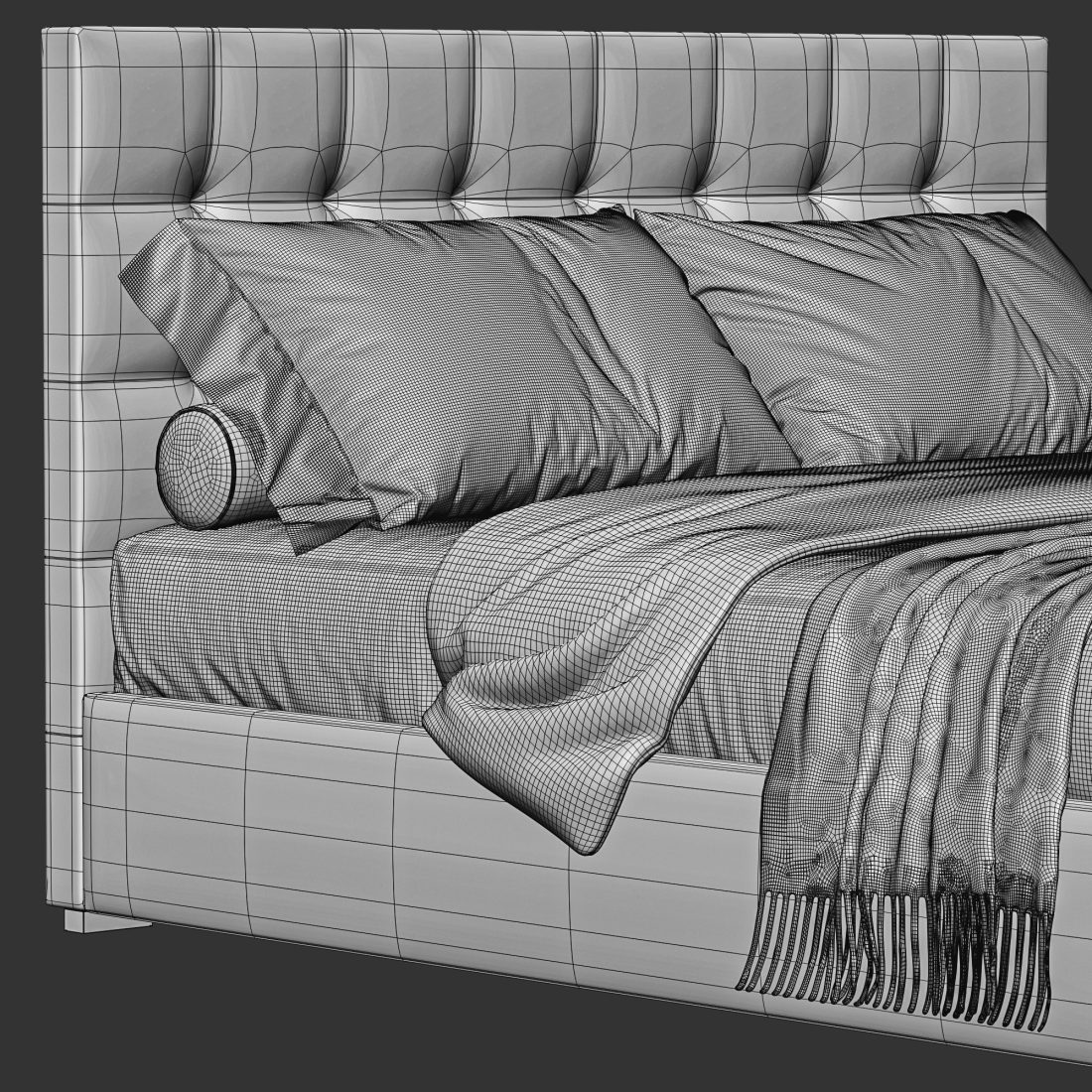 Rh Box-tufted Bed 1 3D Model for Corona | CGMood