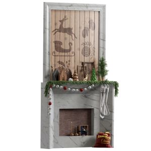 Christmas Decor With Fireplace