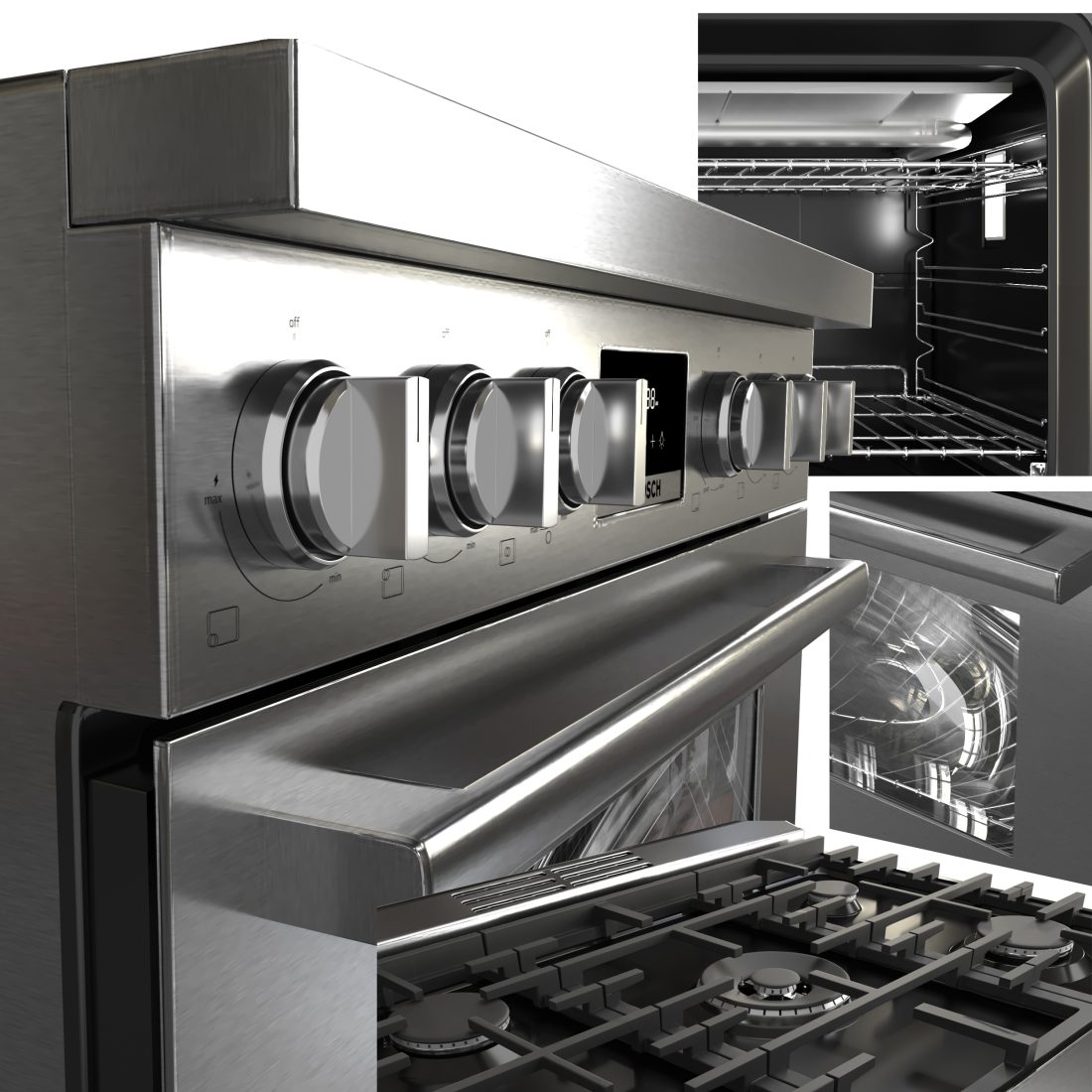 Bosch Ranges Chef Bosch Hds8655u & Hds8055u Range Cooker - 3D Model for VRay, Corona