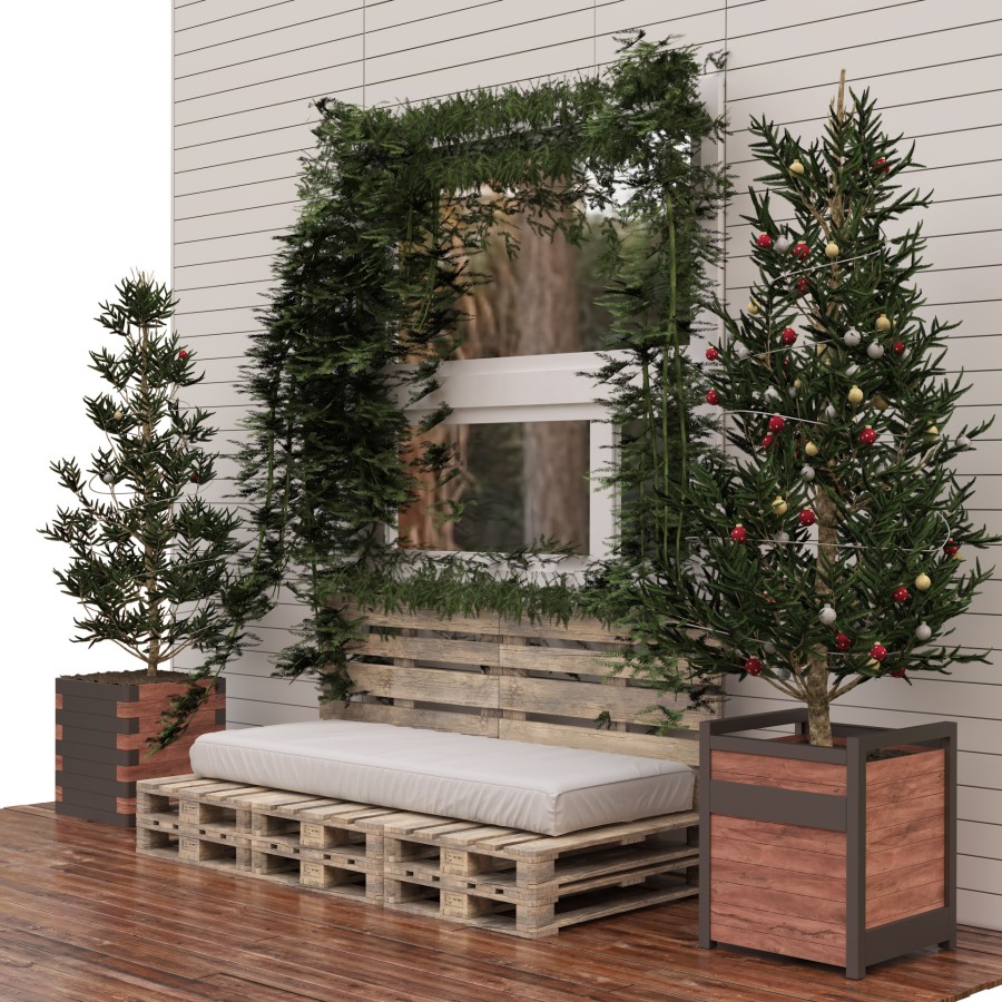 Outdoor Christmas Decoration Set - 3D Model for VRay, Corona
