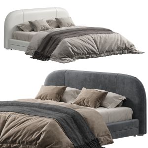 Modern King Upholstered Platform Bed Low Profile C
