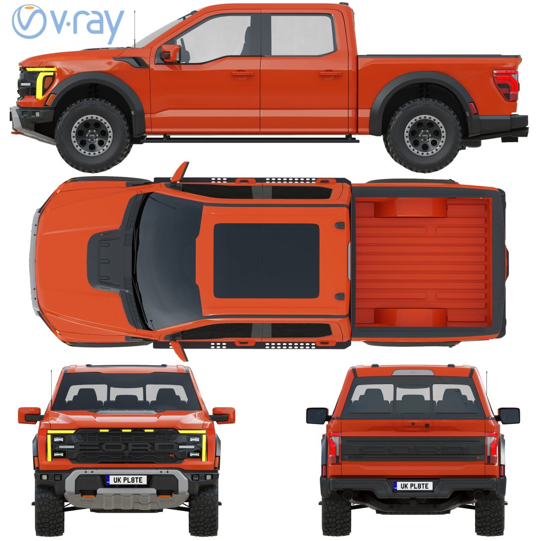 Ford F-150 Raptor 2024 3D Model for VRay | CGMood