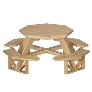 Wooden Round Outdoor Picnic Table
