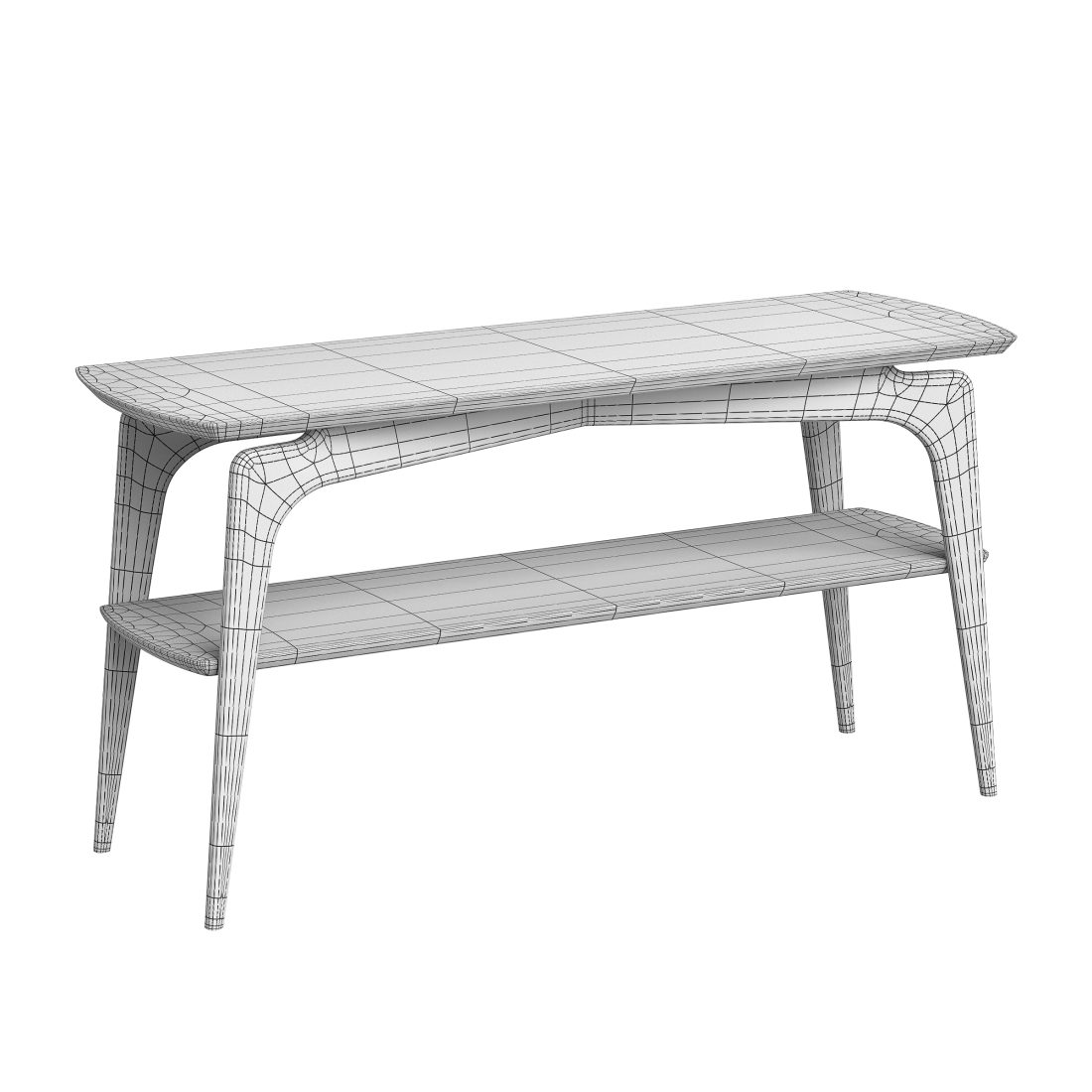 Rejuvenation Basin Walnut Console Table - 3D Model for Corona