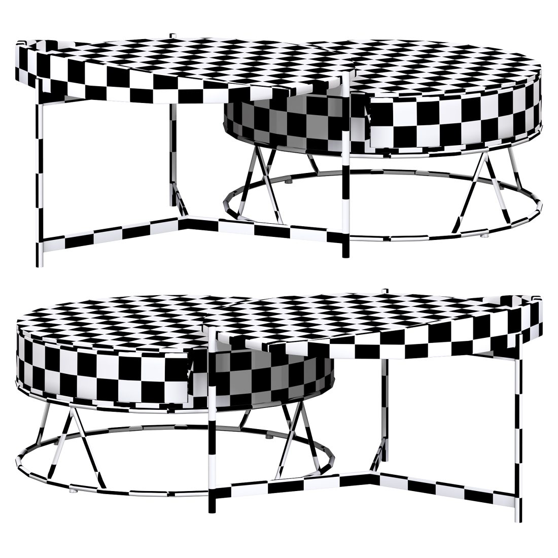 Round Nesting Coffee Table White Green 11935 By Ho - 3D Model for Corona
