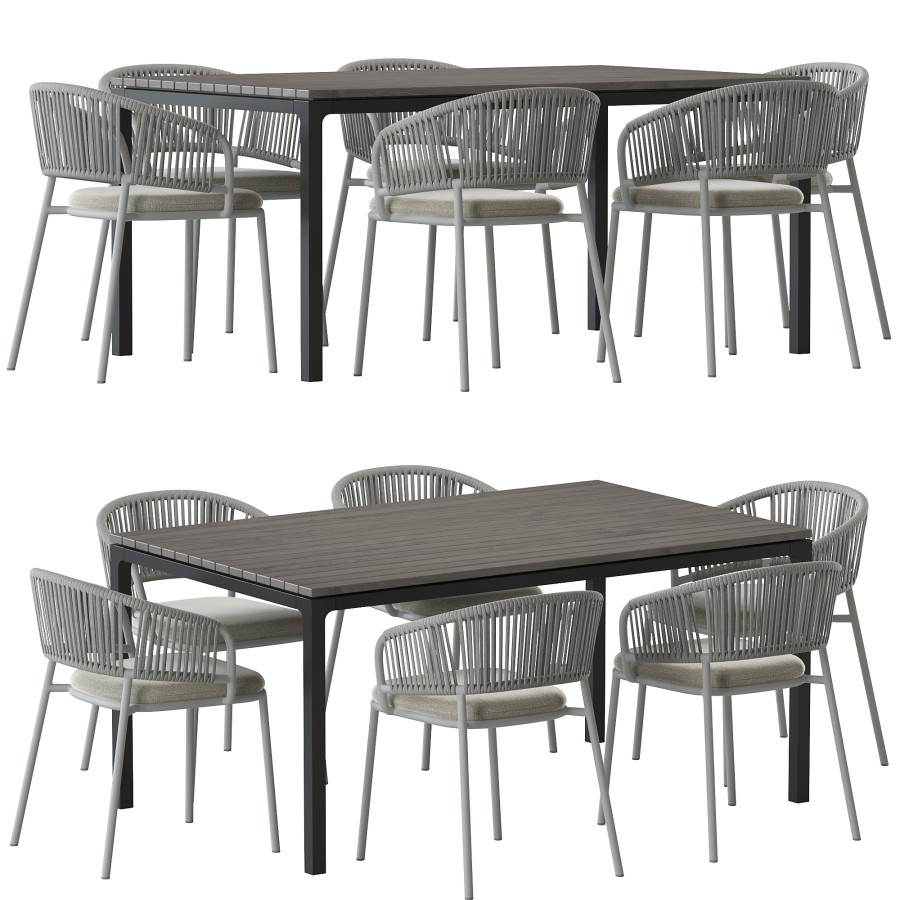 Mate Outdoor Dining Chair And Soft Teak Dining Tab by toxirow