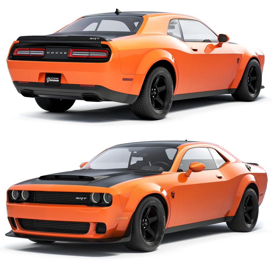 Dodge Challenger SRT Demon 2018 3D Model for VRay | CGMood