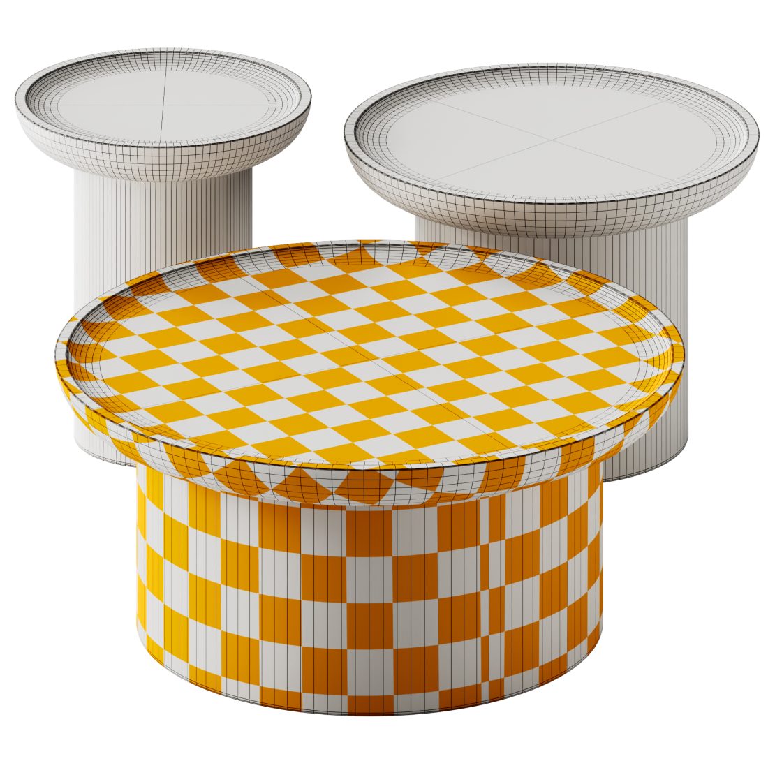 Modern Round Coffee Tables Set By Martin And Brock 3D Model for Corona ...