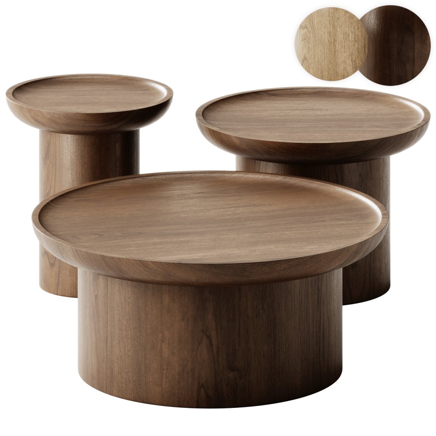Modern Round Coffee Tables Set By Martin And Brock 3D Model for Corona ...