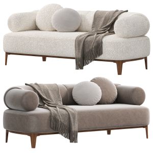 Contemporary Sofa Upholstered In Boucle Fabric