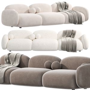Contemporary Standard Sofa Sewn Pillow Back Sofa B