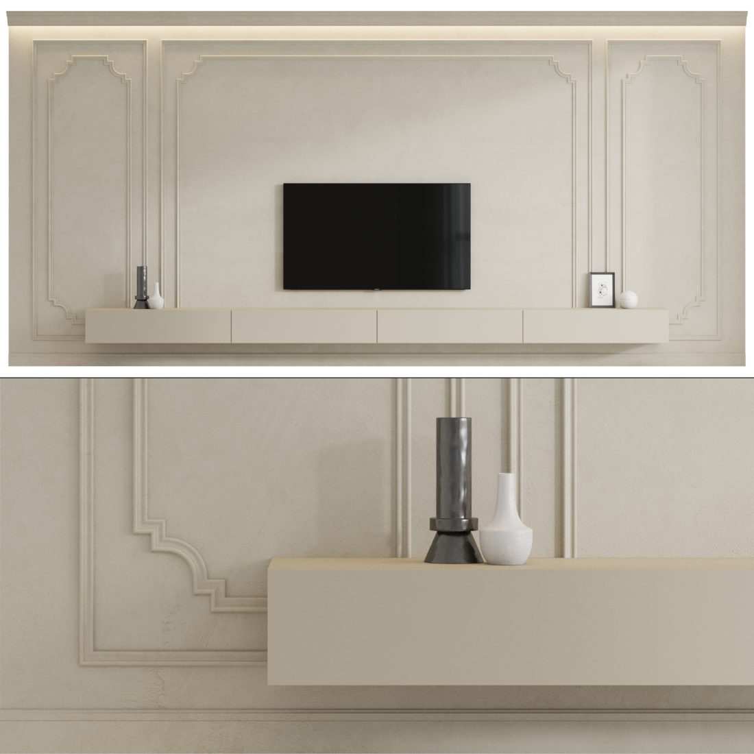 Tv Zone Rasmlari Wall Composition. Tv Zone Set - 3D Model for VRay, Corona