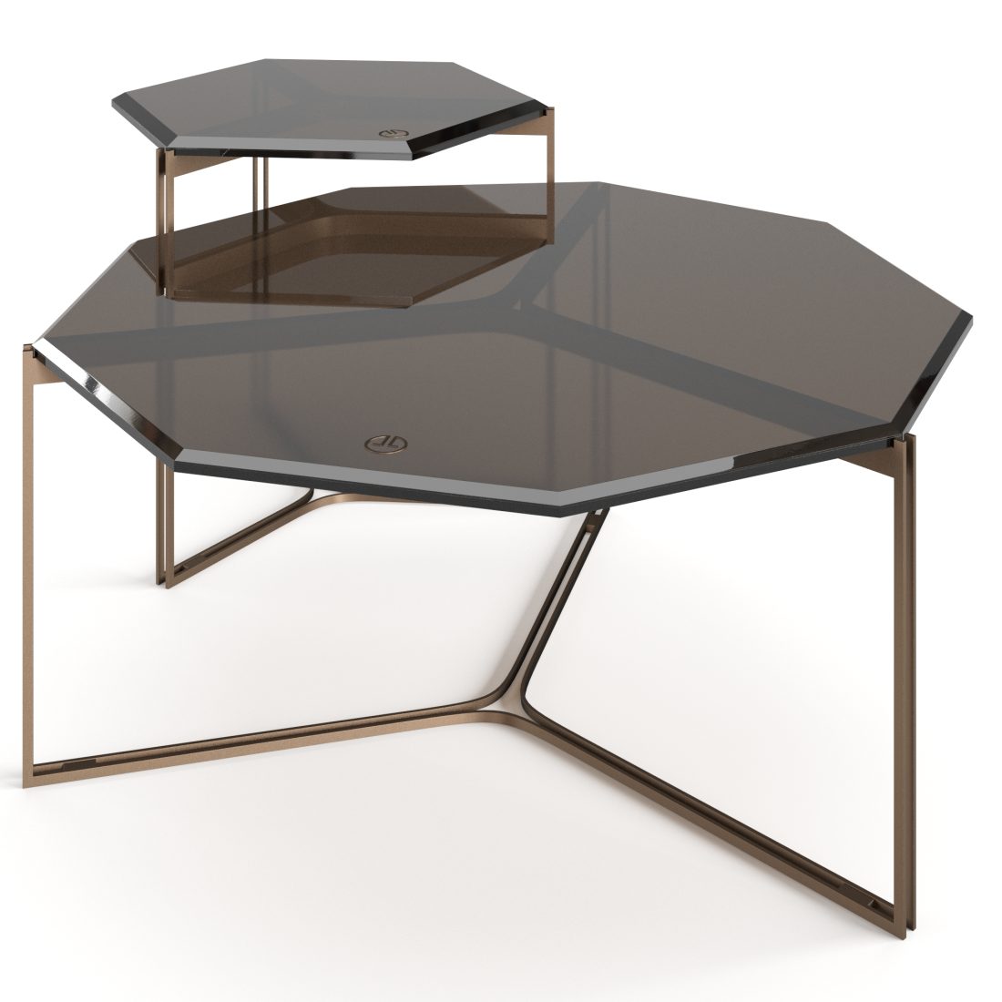 Luxence Luxury Living Gemmy Coffee Tables Set - 3D Model for VRay, Corona
