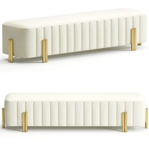 Armless Backless Beige Upholstered