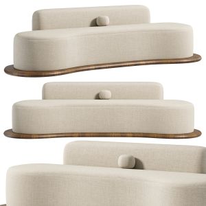 Modern White Velvet Seaters Curved Sofa By Homary