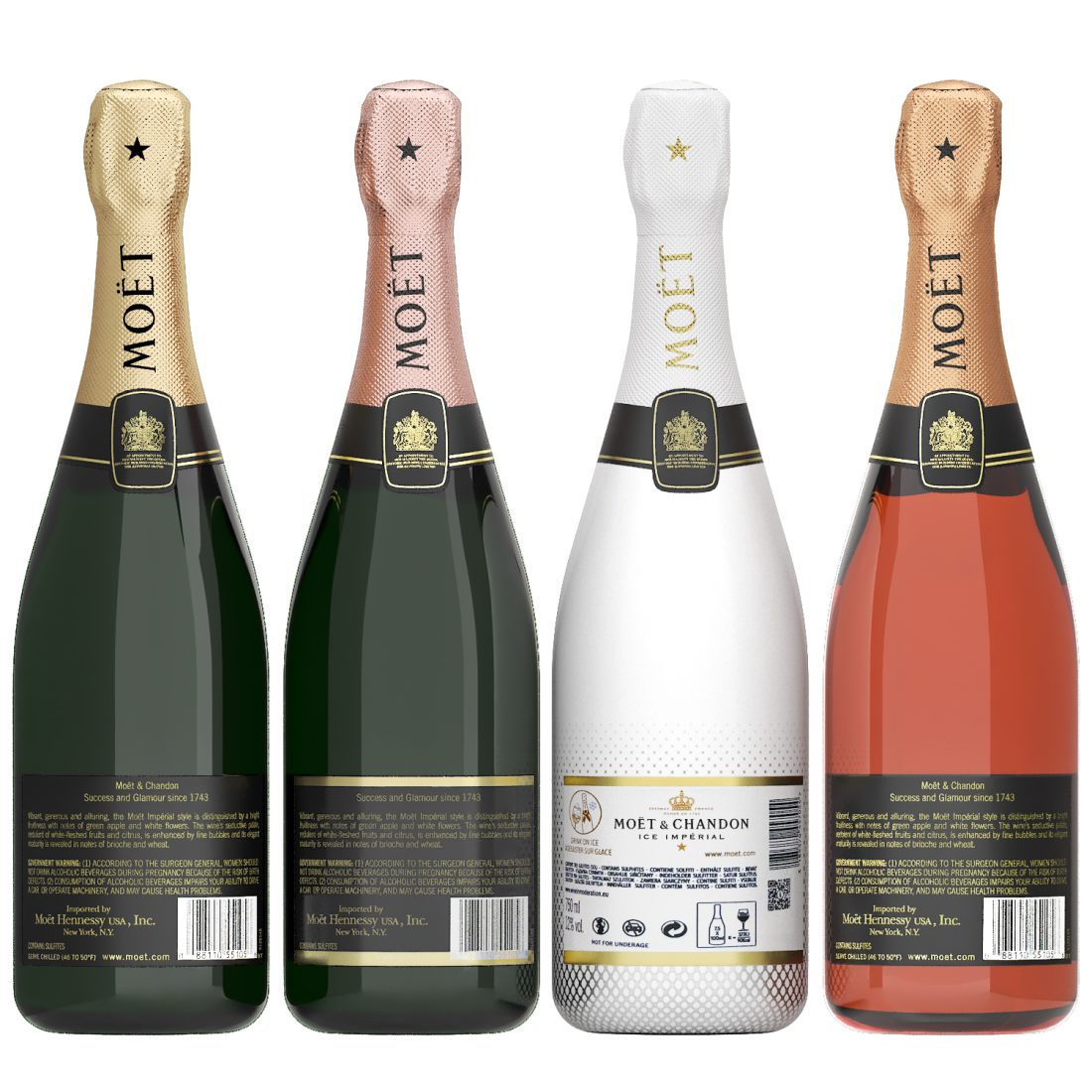 Moet And Chandon Champagne Collection 3D Model for VRay, Corona