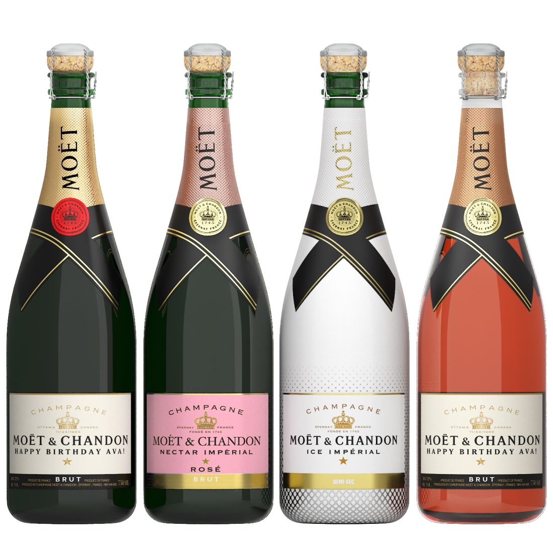 Moet And Chandon Champagne Collection 3D Model for VRay, Corona