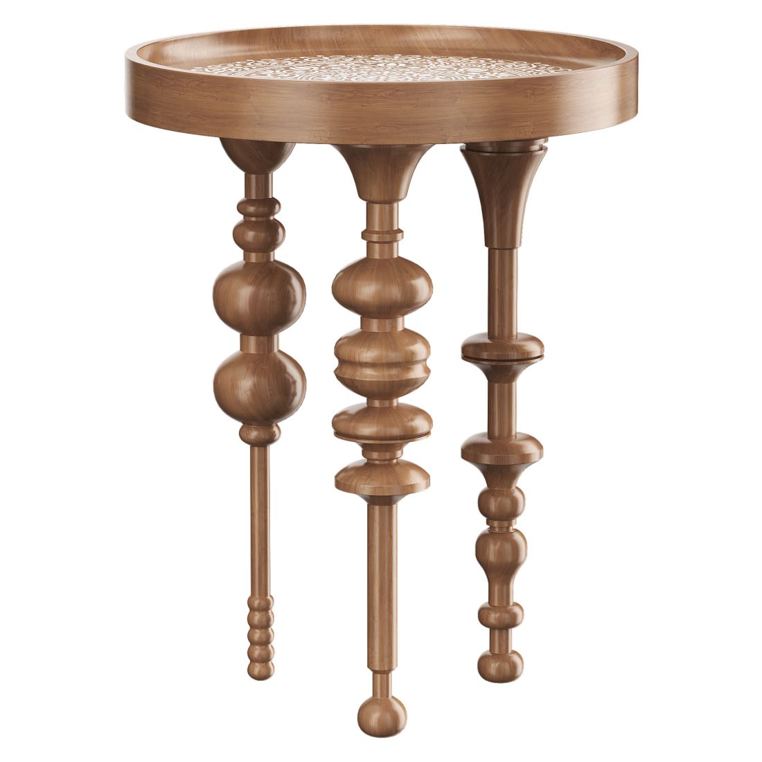 Oak Wood Side Table - 3D Model for VRay, Corona