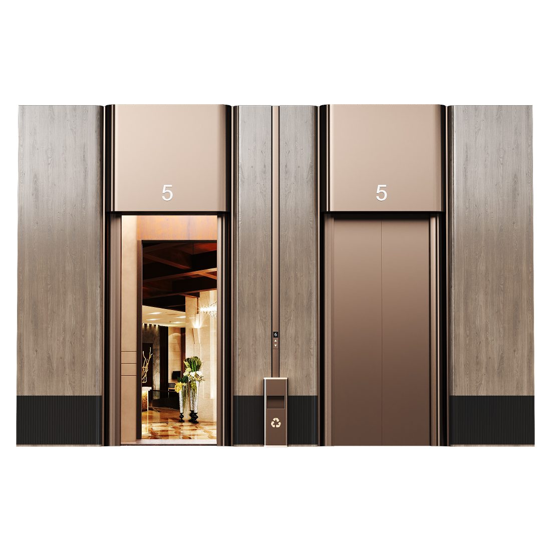 Elevator Lobby Design 3D Model for VRay, Corona | CGMood