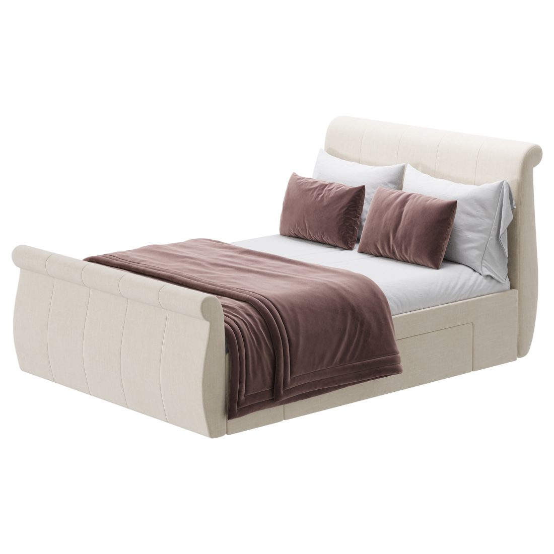 Lucia Upholstered Bed 3D Model for Corona | CGMood