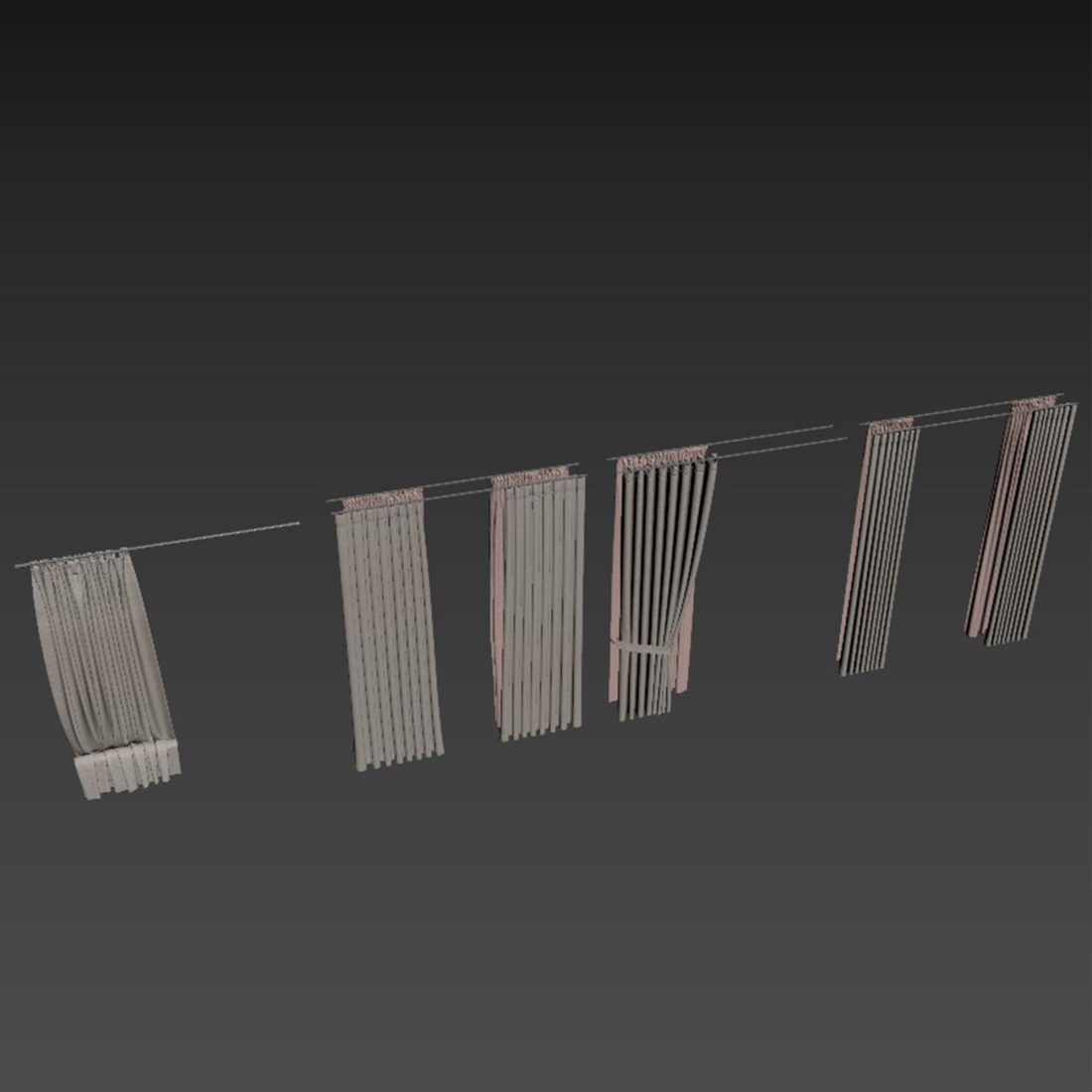 Shower Curtain - 3D Model for VRay, Corona