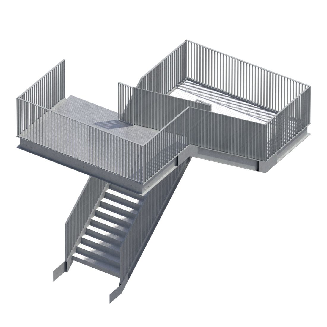 Metal Modular Industrial Staircase Builder Set 3D Model for VRay ...