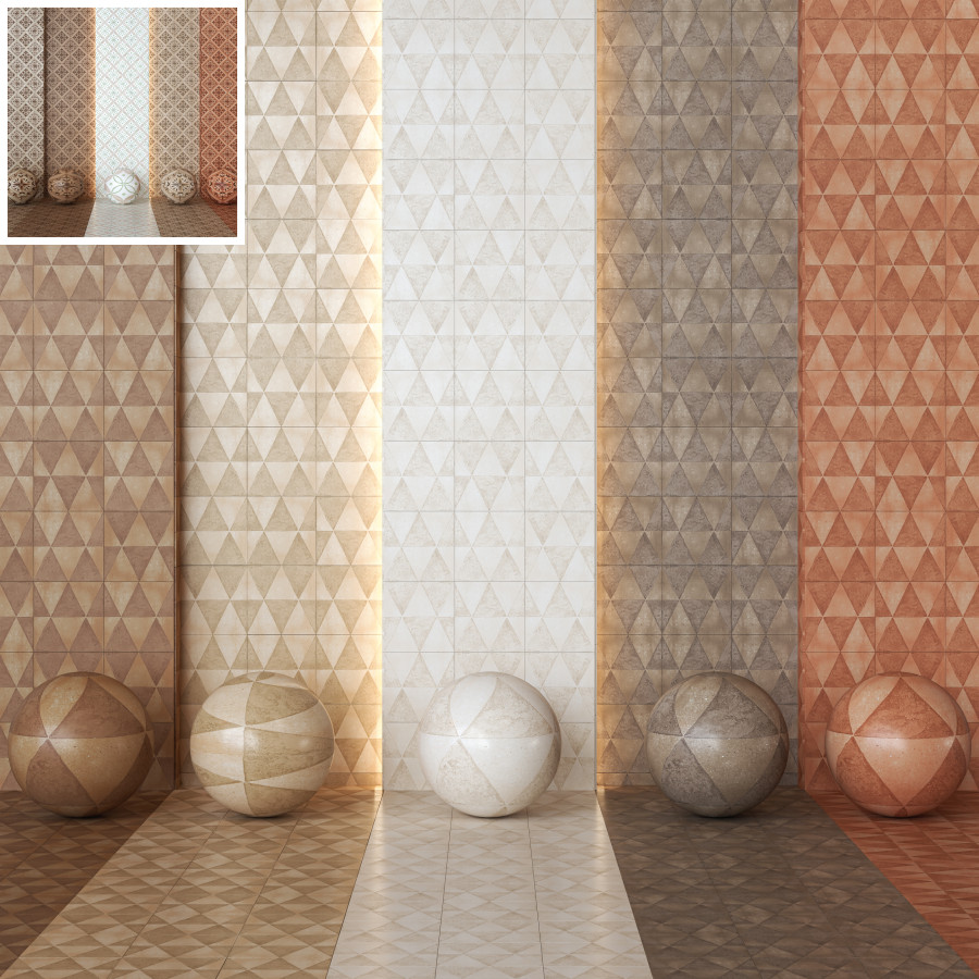 Marazzi Artcraft Decor Tiles - 13 In 1 Material for VRay, Corona