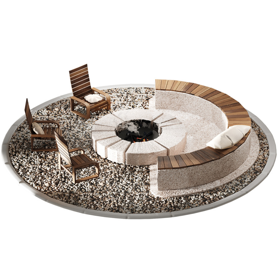 Firepit Zone 3d Model by RoutArt