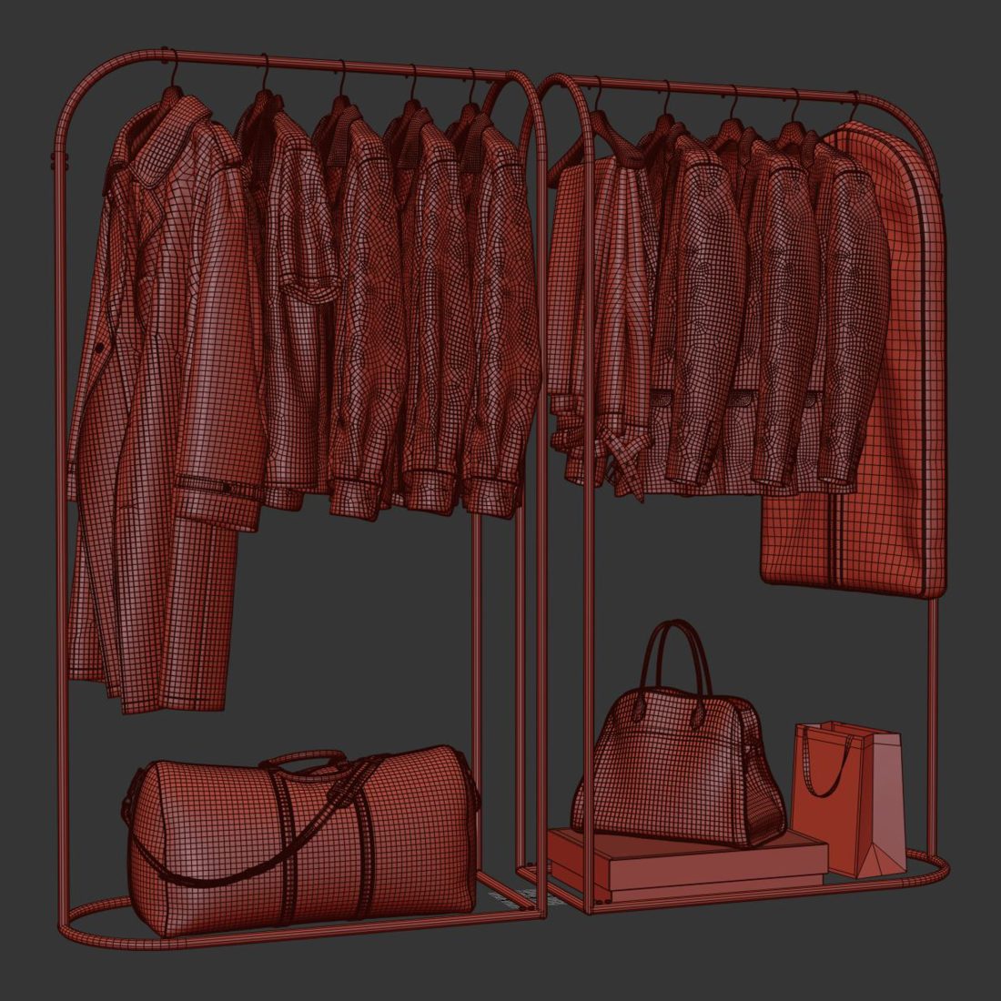 Rack With Clothes 04 3D Model for VRay, Corona | CGMood