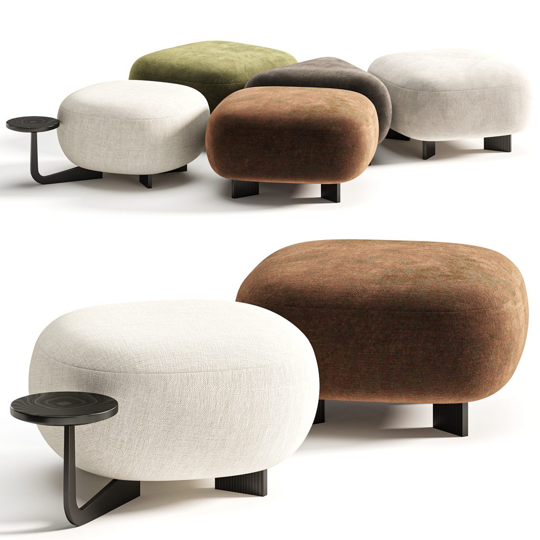 Poufs Code Out By True Design 3D Model for VRay, Corona | CGMood