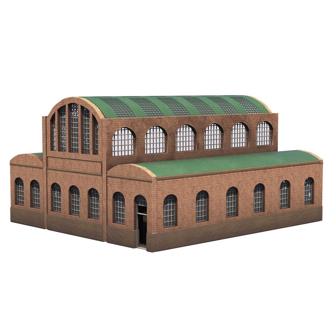 Abandoned Industrial Brick Engine House Locomotive - 3D Model for VRay ...