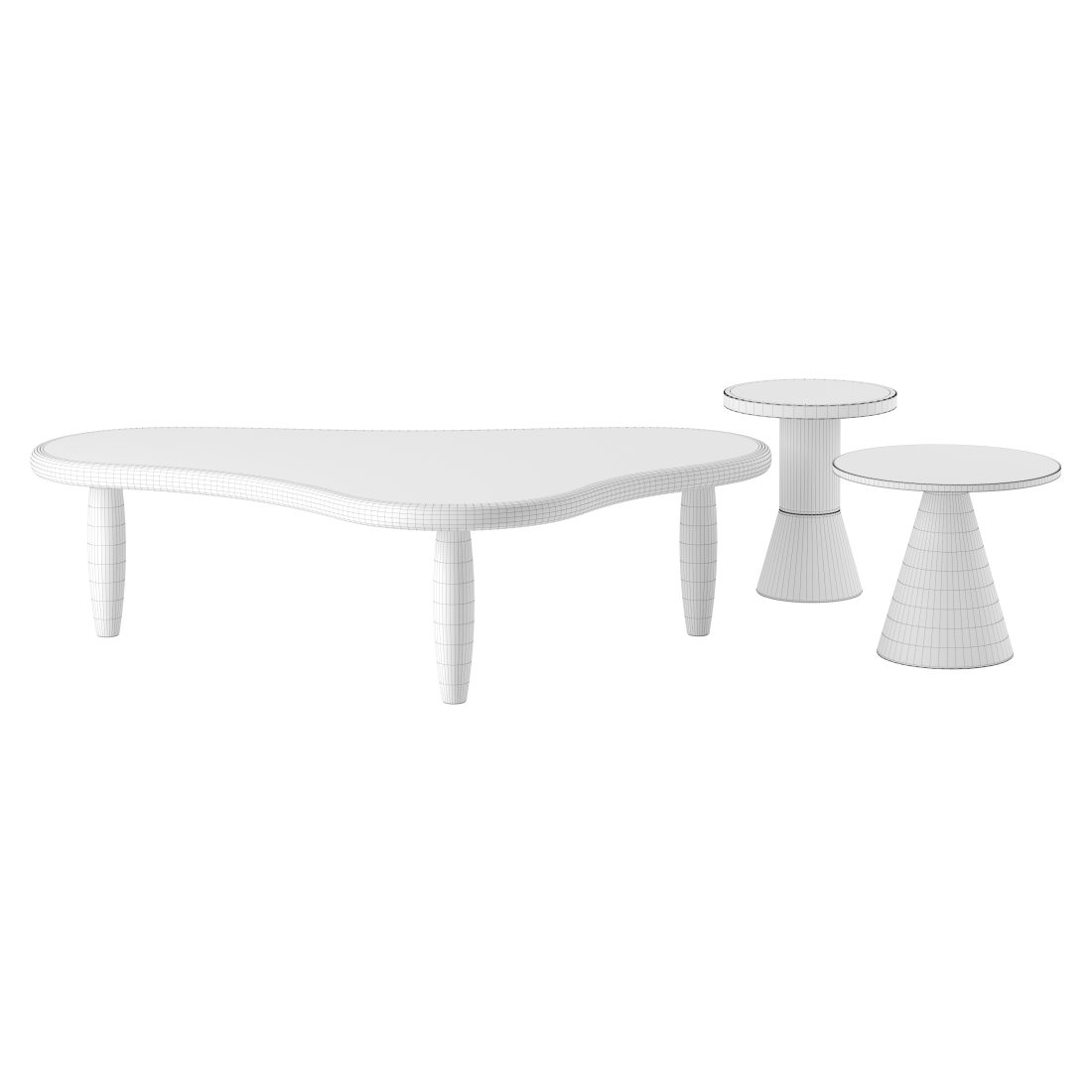 Coffee Tables Set By Massproductions 3D Model for Corona | CGMood