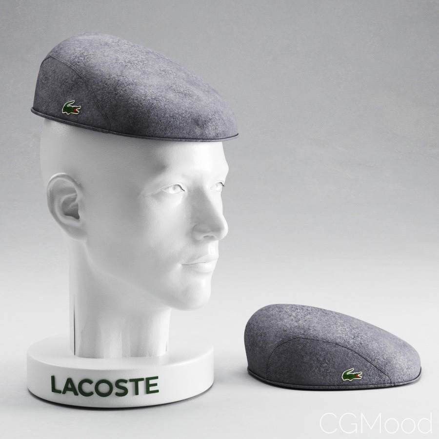 LACOSTE Men Flat Cap - 3D Model for Corona