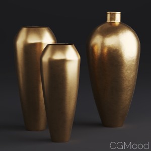 Rh Brass Teardrop Vase Collection