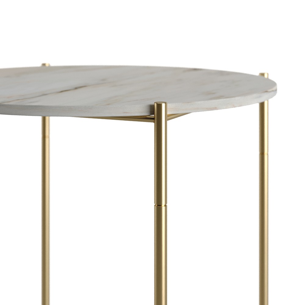 Zara Home Side Table With Marble Top - 3D Model for Corona