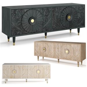 Handcarved Gulliver Media Console
