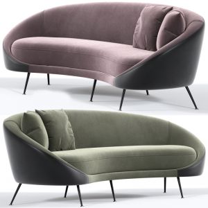Italian Mid Century Modern Curved Sofa