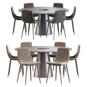 Lecco Chair And Bertoia Round Dining Table