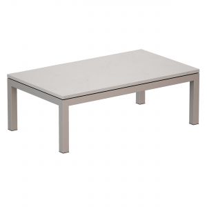 Parsons White Marble Stainless Steel Coffee Table