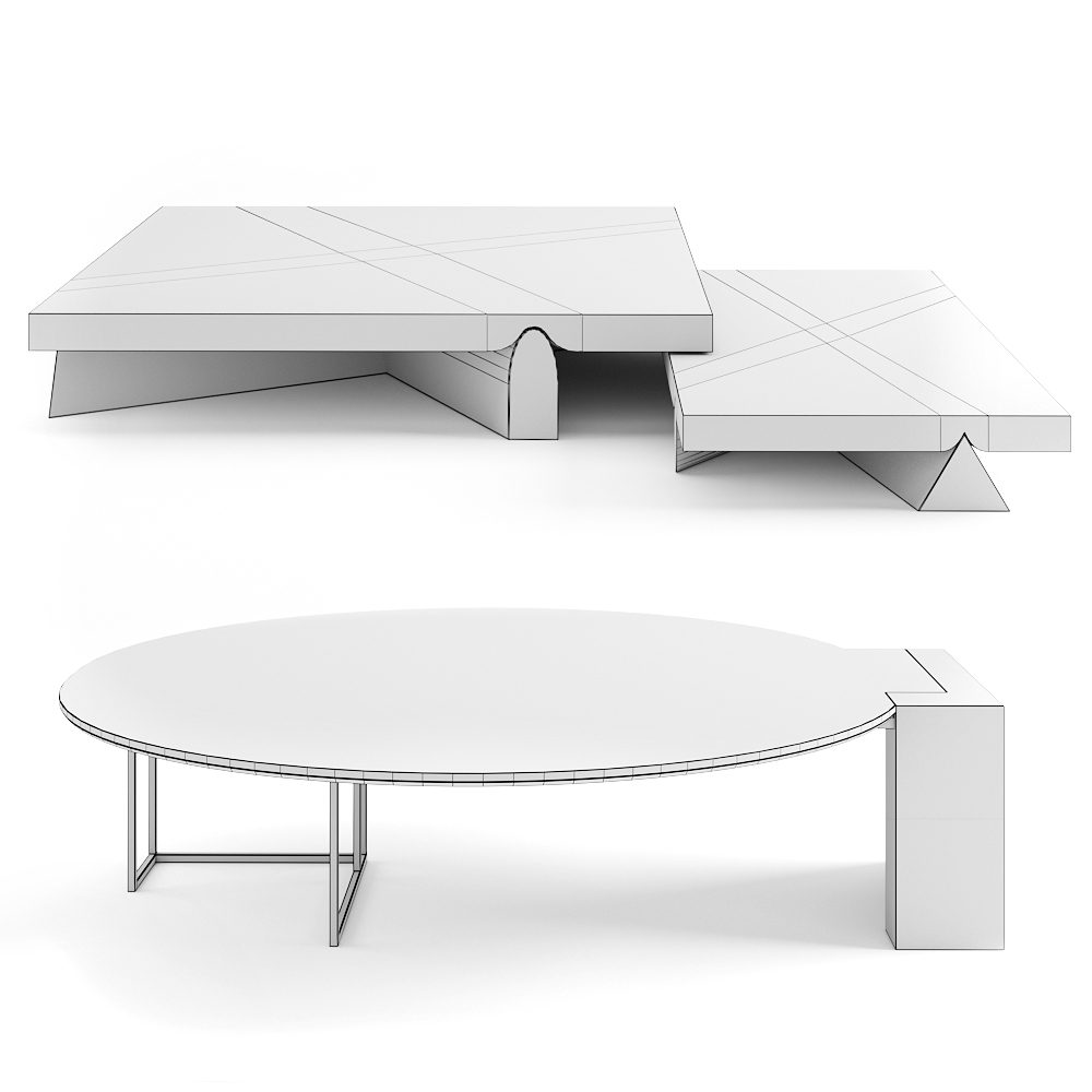 Low Marble Coffee Tables 3D Model for VRay, Corona | CGMood